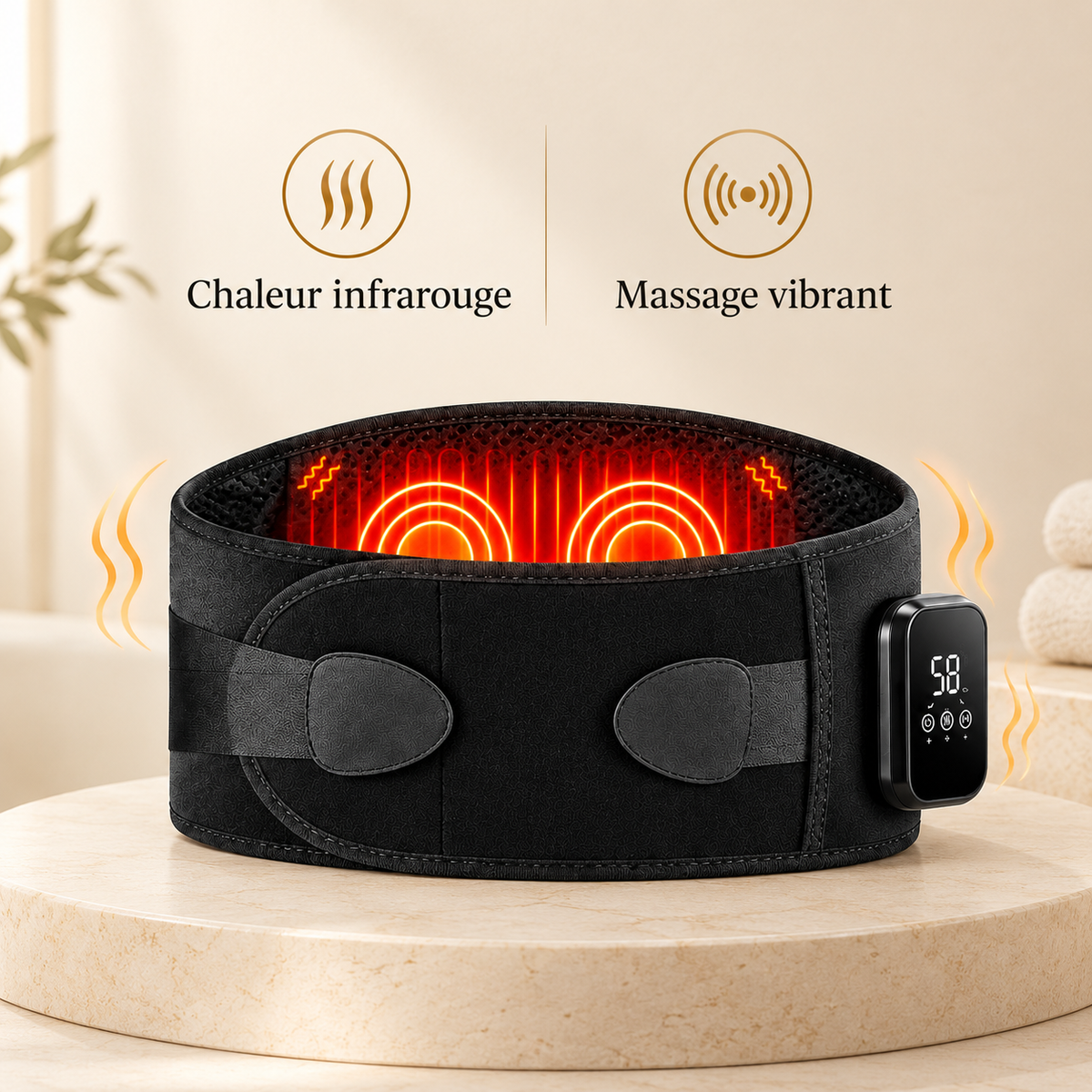 Ceinture Lombaire Chauffante & Vibrante